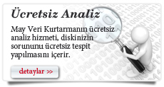 ücretsiz analiz, may veri kurtarma, ankara data kurtarma